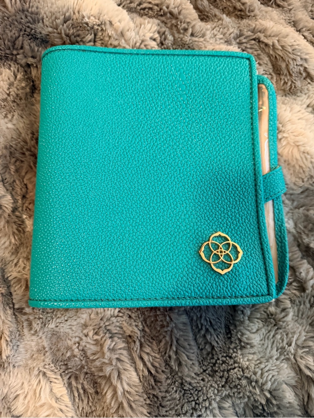 Kendra Scott Teal Travel Organizer with Gold Logo